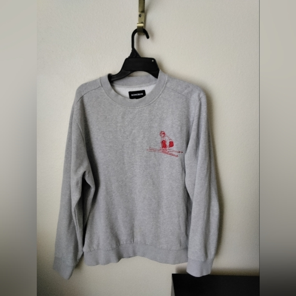 Bonobos Men's Skier Jump Embroidered Crewneck Sweatshirt Size L